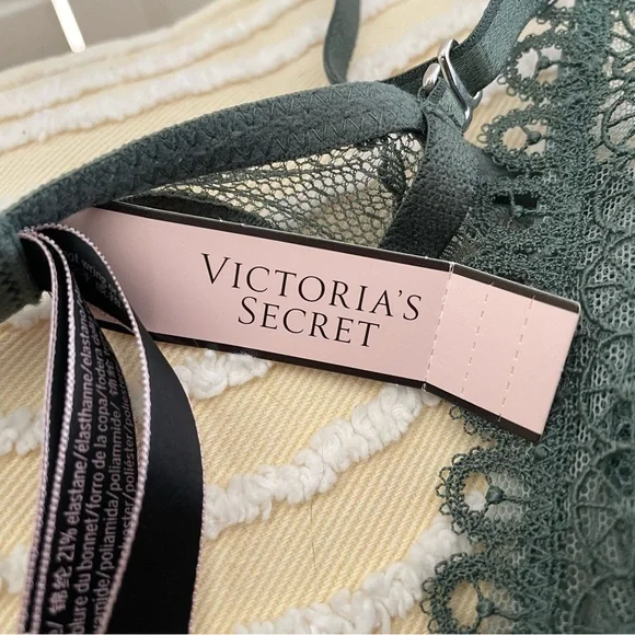 NEW Victoria Secret, Very Sexy, Sage Green Lace Bra 34B NWT - Picture 6 of 10